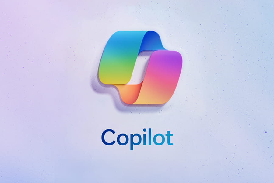 Microsoft Copilot logo on background