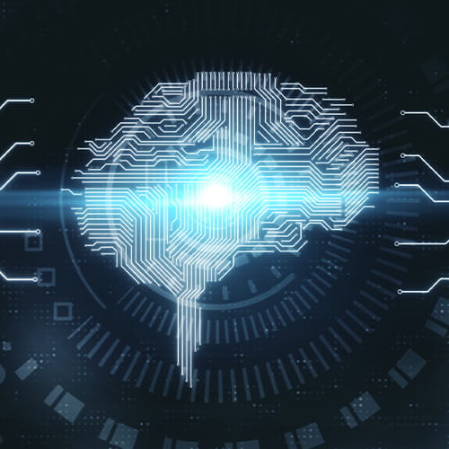 A brain made out of circuits and wires.