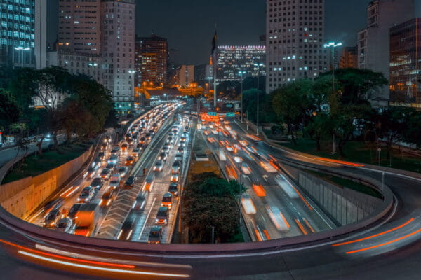 moving cars in a city