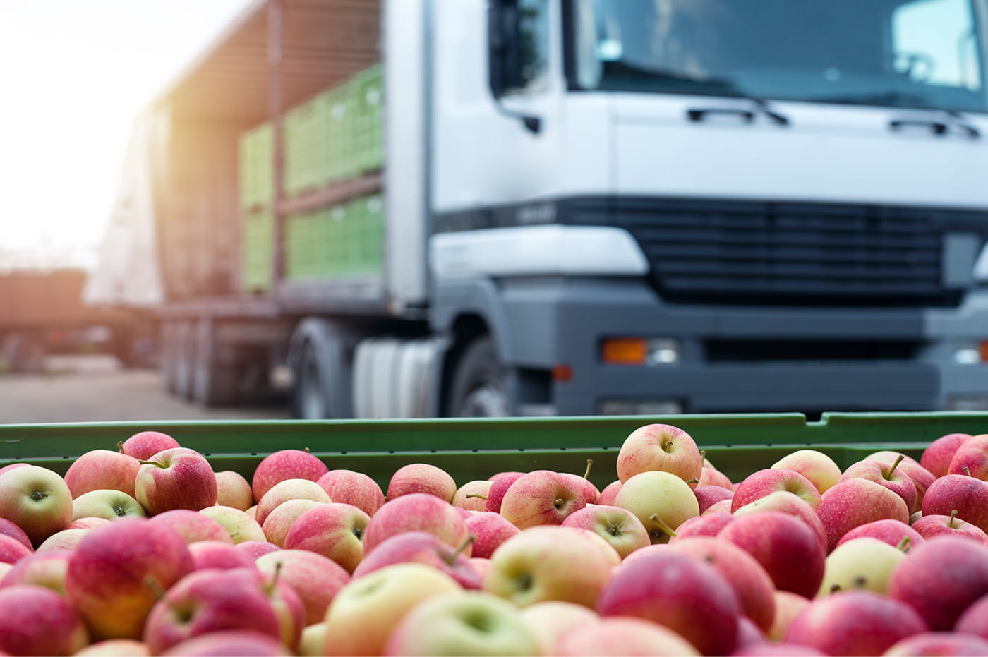 Apples and a truck