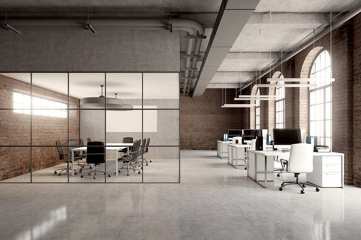 Office Space and Meeting Room Space in a brick building