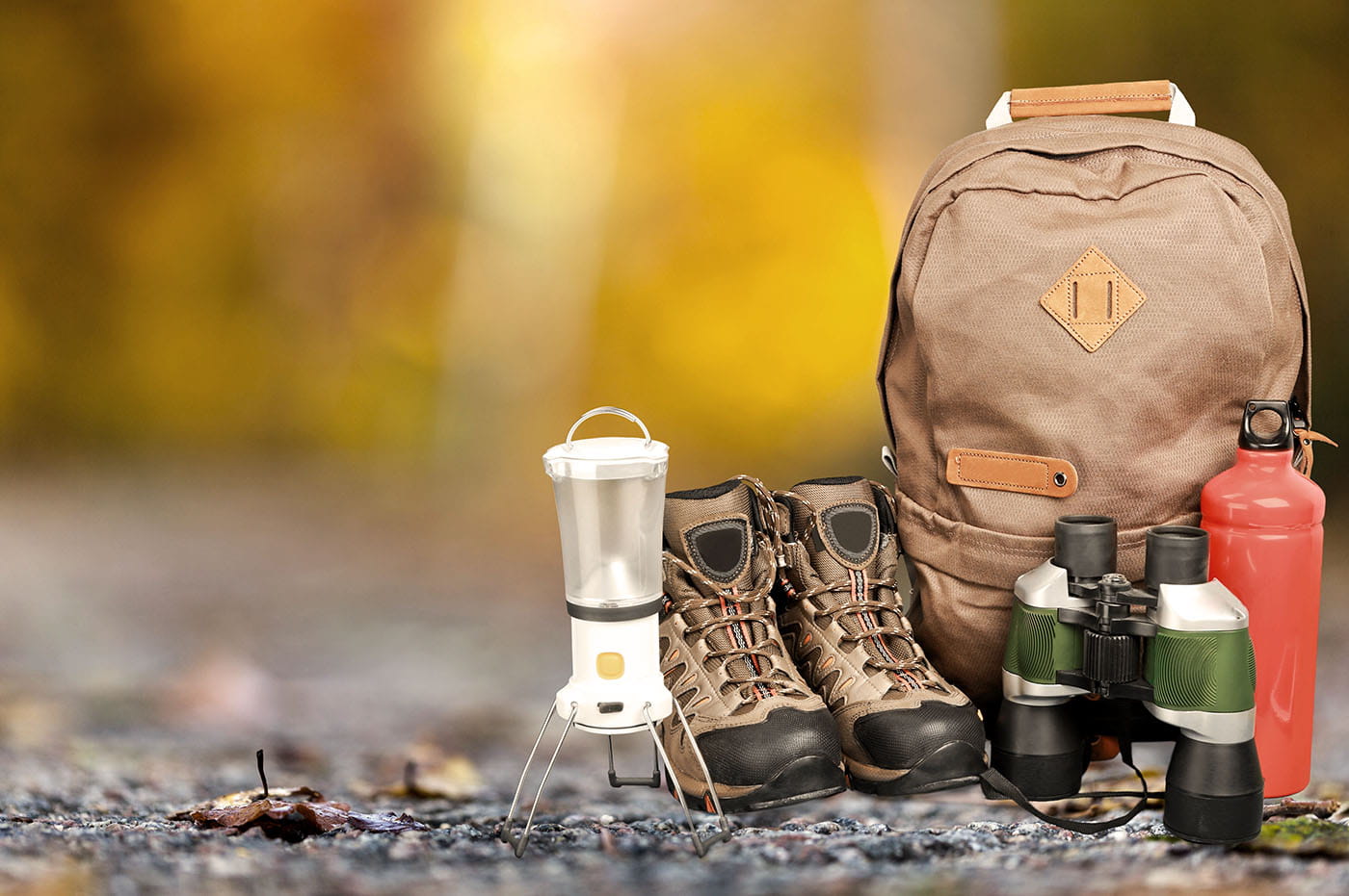 A picture of camping/hiking gear